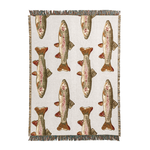 Trout jacquard woven blanket