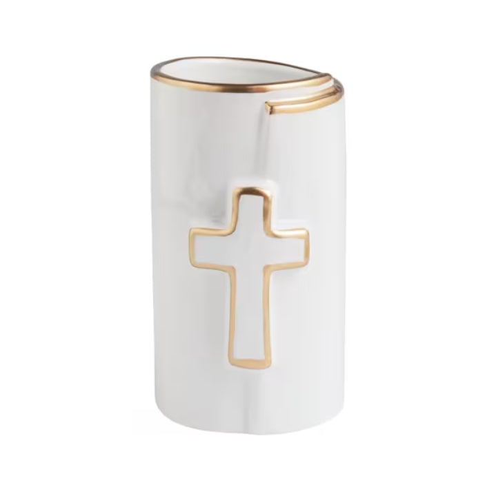 Cross Gold Ceramic Vase