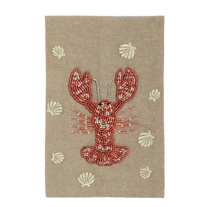 One Lobster Beaded Towel