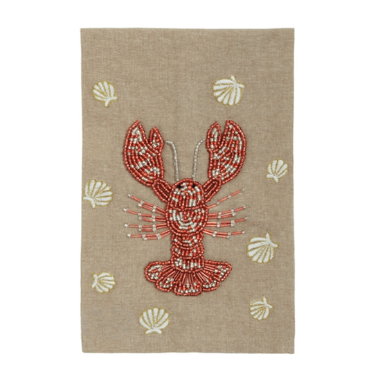 One Lobster Beaded Towel