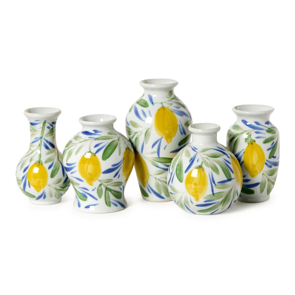 Mini Hand Painted Lemon Grove Vases