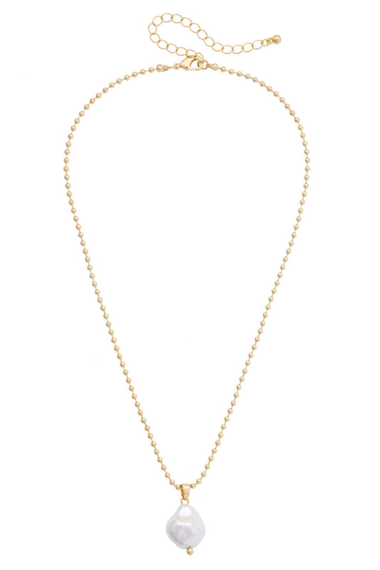 Rachel Pearl Drop Necklace in Ivory