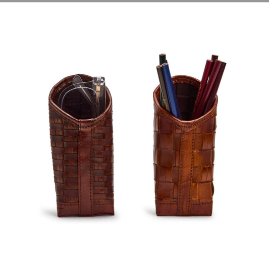 Chestnut Leather Eyeglass Holder