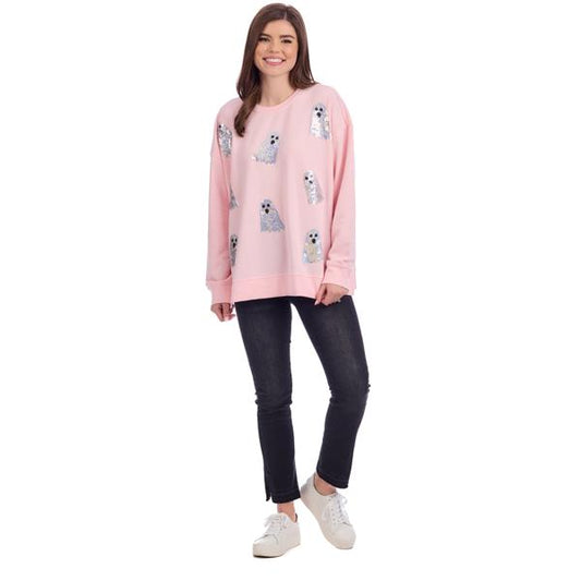 Ghost Sparkle Sweatshirt, One Size Adult