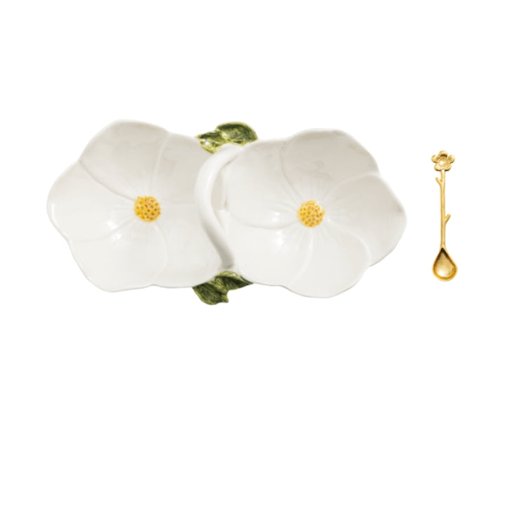 Flower Double Tidbit Dish