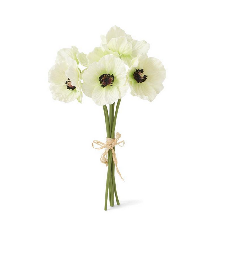 White Real Touch Mini Poppy Bundle