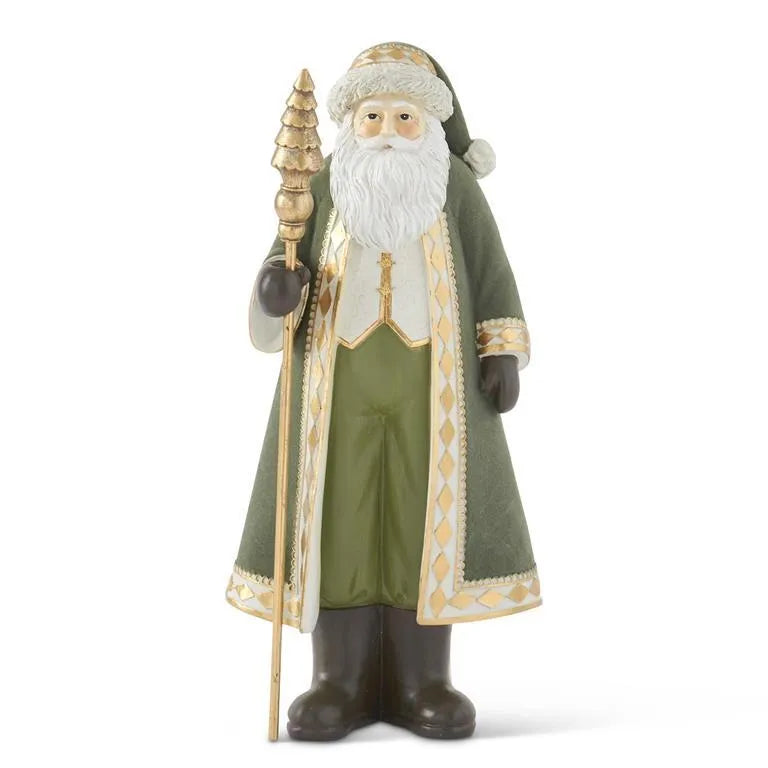 16.5 inch Sage Green Velvet Santa