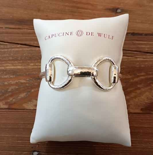Equestrian Snaffle Bit Cuff Silver