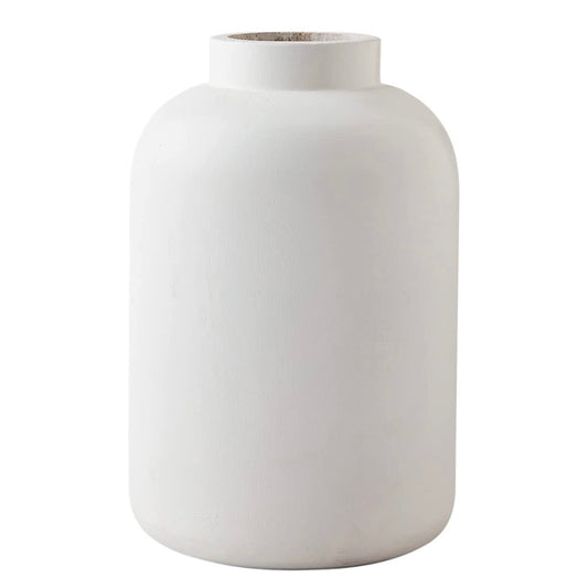 Large White Wood Vase