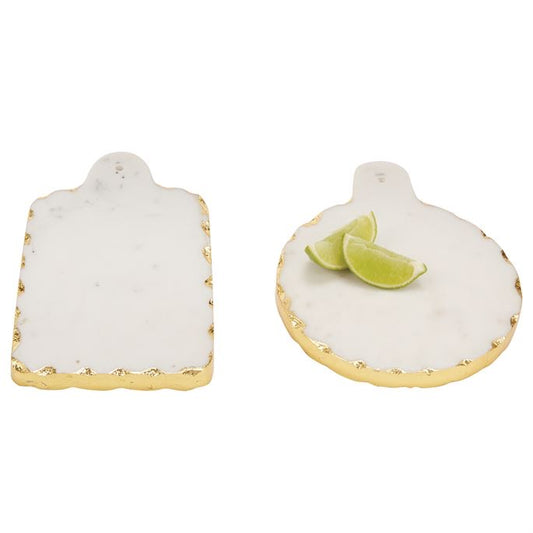 Gold Rim Marble Cheese Board