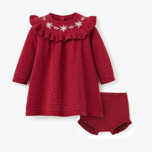 Red Snowflake Dress and Bloomer Set