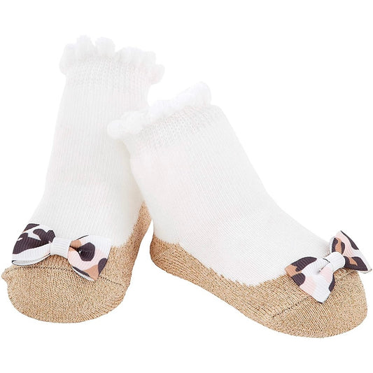 Leopard Bow Baby Socks