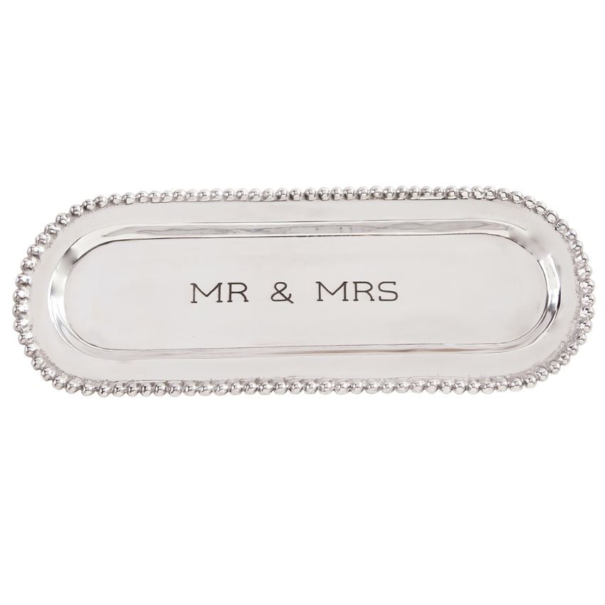 Mr. and Mrs. Beaded Cracker Tray