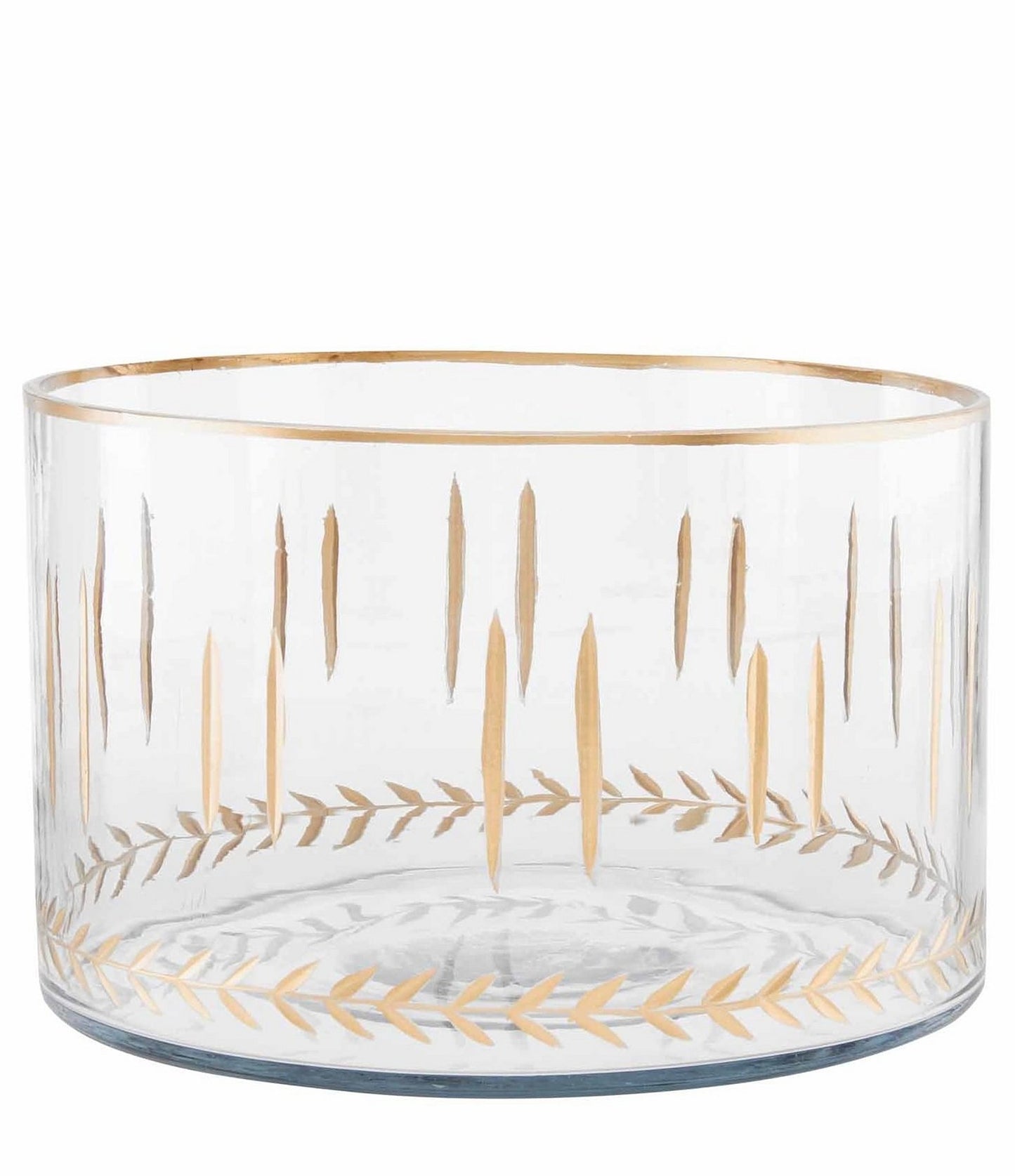 Gold Etched Glass Bowl
