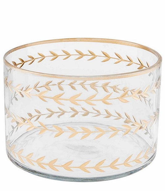 Gold Etched Glass Bowl