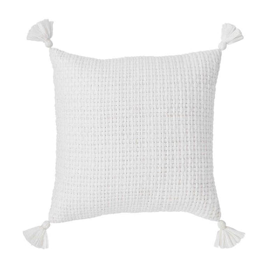 White Fringe Pillow - Lumbar