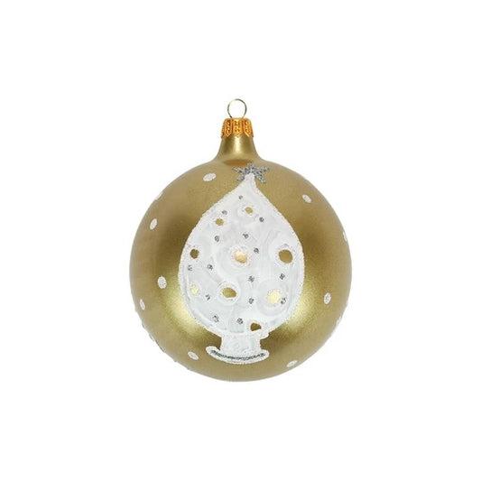 Vietri White & Gold Tree Ornament
